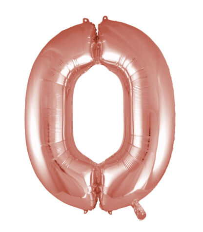 Palloncino Mylar Numero 0 Rosa Gold 