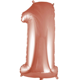 Palloncino Mylar Numero 1 Rosa Gold