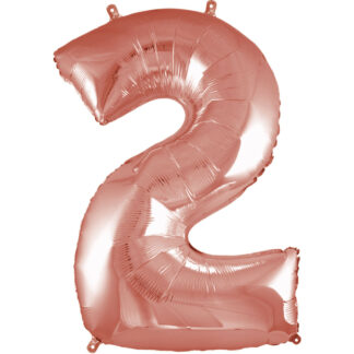 Palloncino Mylar Numero 2 Rosa Gold