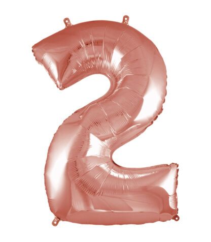 Palloncino Mylar Numero 2 Rosa Gold