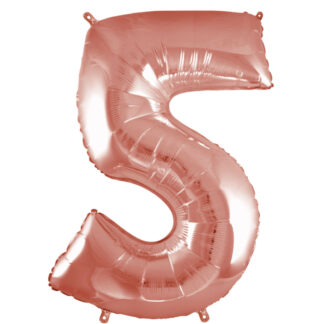 Palloncino Mylar Numero 5 Rosa Gold