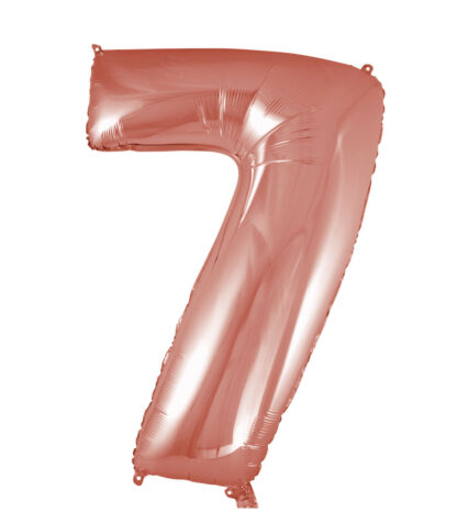 Palloncino Mylar Numero 7 Rosa Gold