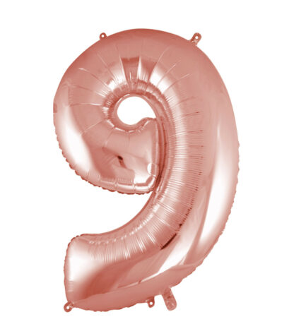 Palloncino Mylar Numero 9 Rosa Gold
