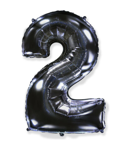 Palloncino Mylar Numero 2 Nero