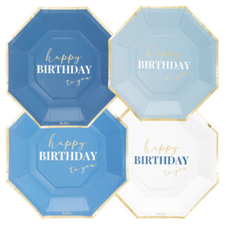 Piatti 24 cm Happy Birthday to you Blue
