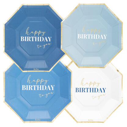 Piatti 24 cm Happy Birthday to you Blue
