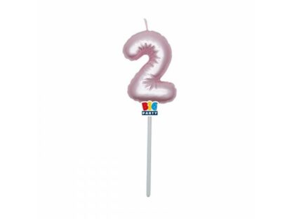 Candelina Balloon Rosa Perla numero 2