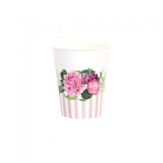 Bicchieri in cartoncino Flower Pink