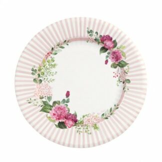 Piatti 27 cm in cartoncino Flower Pink