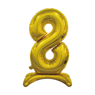 Palloncino Mylar Numero 8 Oro No Elio