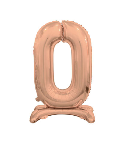 Palloncino Mylar Numero 0 Rosa Gold No Elio