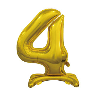 Palloncino Mylar Numero 4 Oro No Elio