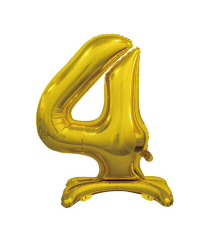 Palloncino Mylar Numero 4 Oro No Elio