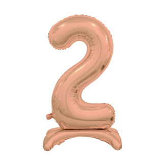 Palloncino Mylar Numero 2 Rosa Gold No Elio