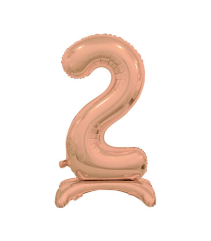 Palloncino Mylar Numero 2 Rosa Gold No Elio