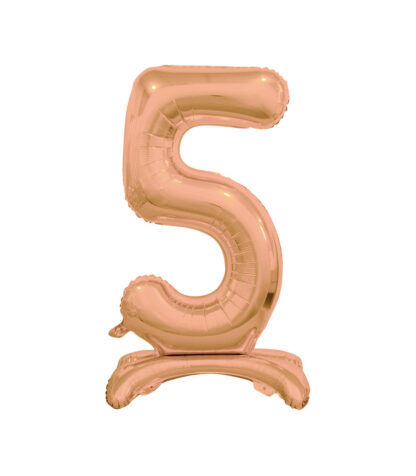 Palloncino Mylar Numero 5 Rosa Gold No Elio