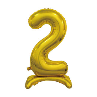 Palloncino Mylar Numero 2 Oro No Elio