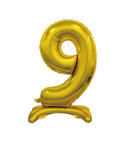 Palloncino Mylar Numero 9 Oro No Elio