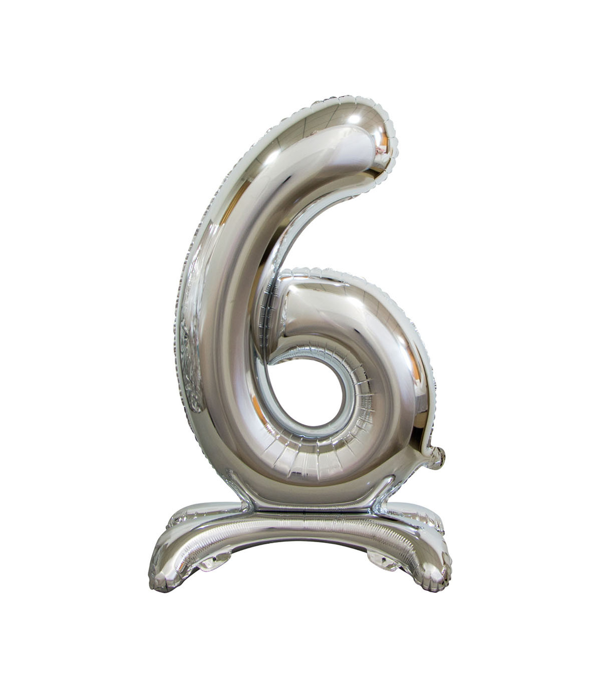 Palloncino Mylar Numero 6 Argento No Elio - ingrocartgroup