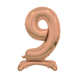 Palloncino Mylar Numero 9 Rosa Gold No Elio