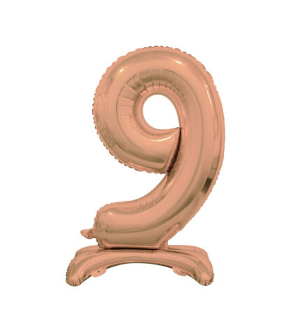 Palloncino Mylar Numero 9 Rosa Gold No Elio