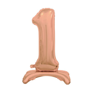 Palloncino Mylar Numero 1 Rosa Gold No Elio