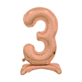Palloncino Mylar Numero 3 Rosa Gold No Elio