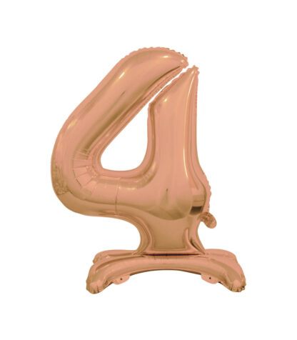 Palloncino Mylar Numero 4 Rosa Gold No Elio