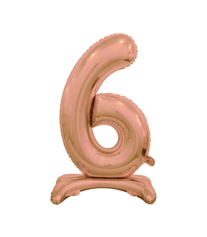 Palloncino Mylar Numero 6 Rosa Gold No Elio