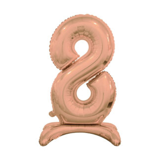Palloncino Mylar Numero 8 Rosa Gold No Elio