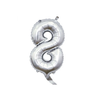 Palloncino Mylar Numero 8 Argento