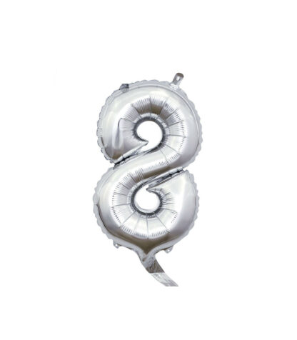 Palloncino Mylar Numero 8 Argento