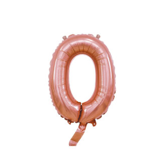 Palloncino Mylar Numero 0 Rosa Gold 