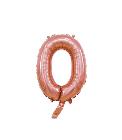 Palloncino Mylar Numero 0 Rosa Gold 