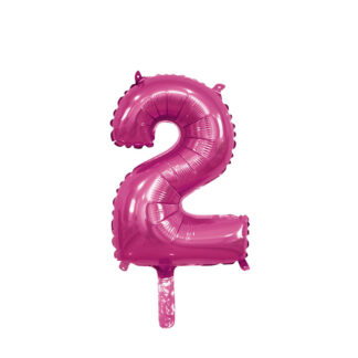 Palloncino Mylar Numero 2 Fucsia Mini