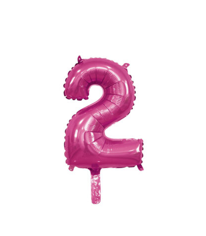 Palloncino Mylar Numero 2 Fucsia Mini