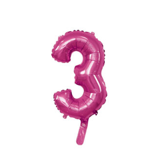 Palloncino Mylar Numero 3 Fucsia Mini