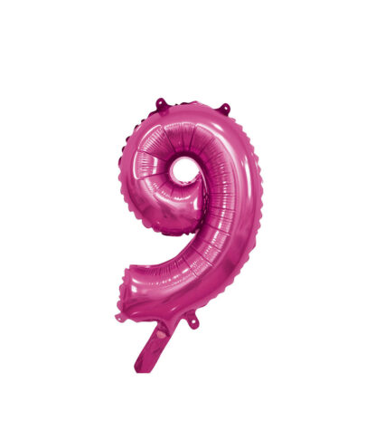 Palloncino Mylar Numero 9 Fucsia