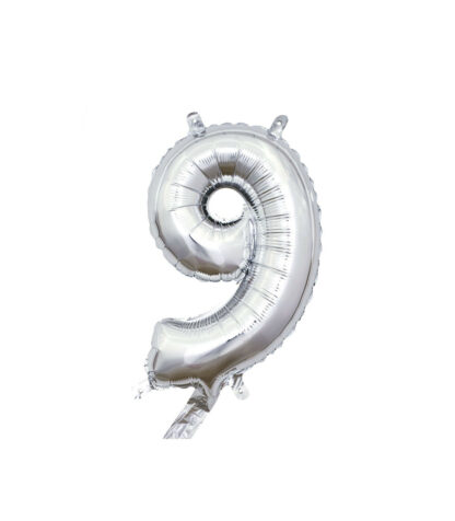 Palloncino Mylar Numero 9 Argento