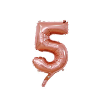 Palloncino Mylar Numero 5 Rosa Gold