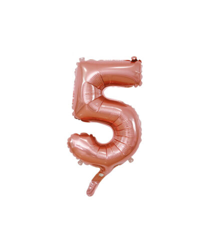 Palloncino Mylar Numero 5 Rosa Gold