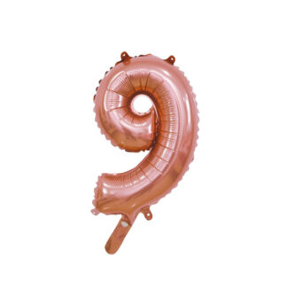 Palloncino Mylar Numero 9 Rosa Gold