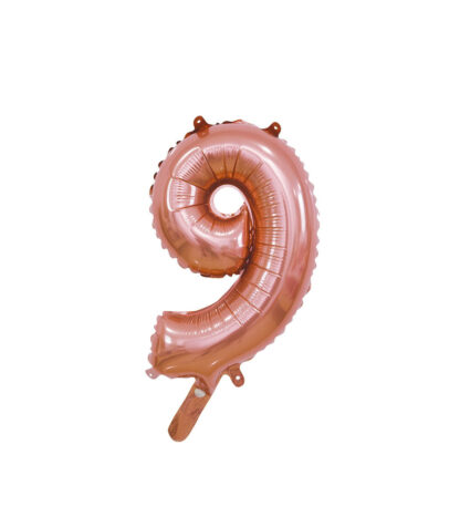 Palloncino Mylar Numero 9 Rosa Gold