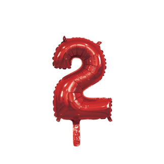 Palloncino Mylar Numero 2 Rosso