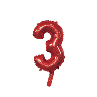Palloncino Mylar Numero 3 Rosso