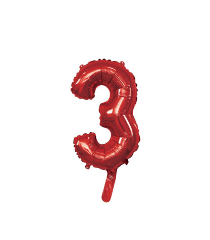 Palloncino Mylar Numero 3 Rosso