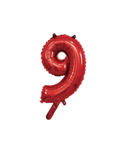 Palloncino Mylar Numero 9 Rosso