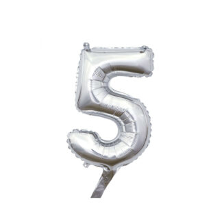 Palloncino Mylar Numero 5 Argento