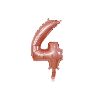 Palloncino Mylar Numero 4 Rosa Gold