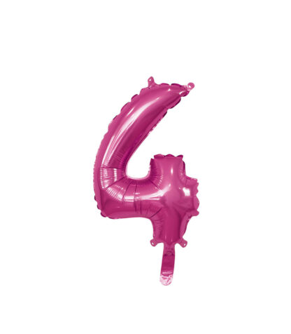 Palloncino Mylar Numero 4 Fucsia Mini